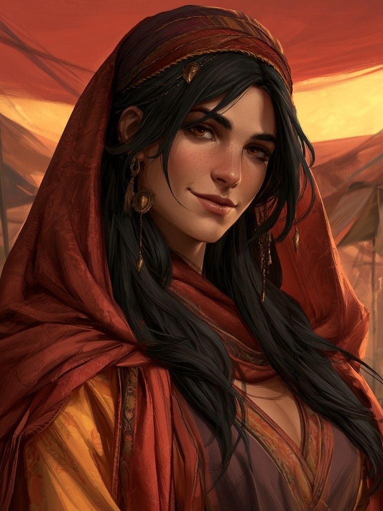 Desert Woman Portrait Print. poster — illustration art