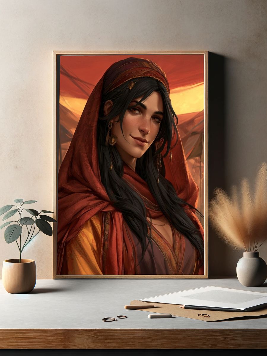Desert Woman Portrait Print. — room view 2