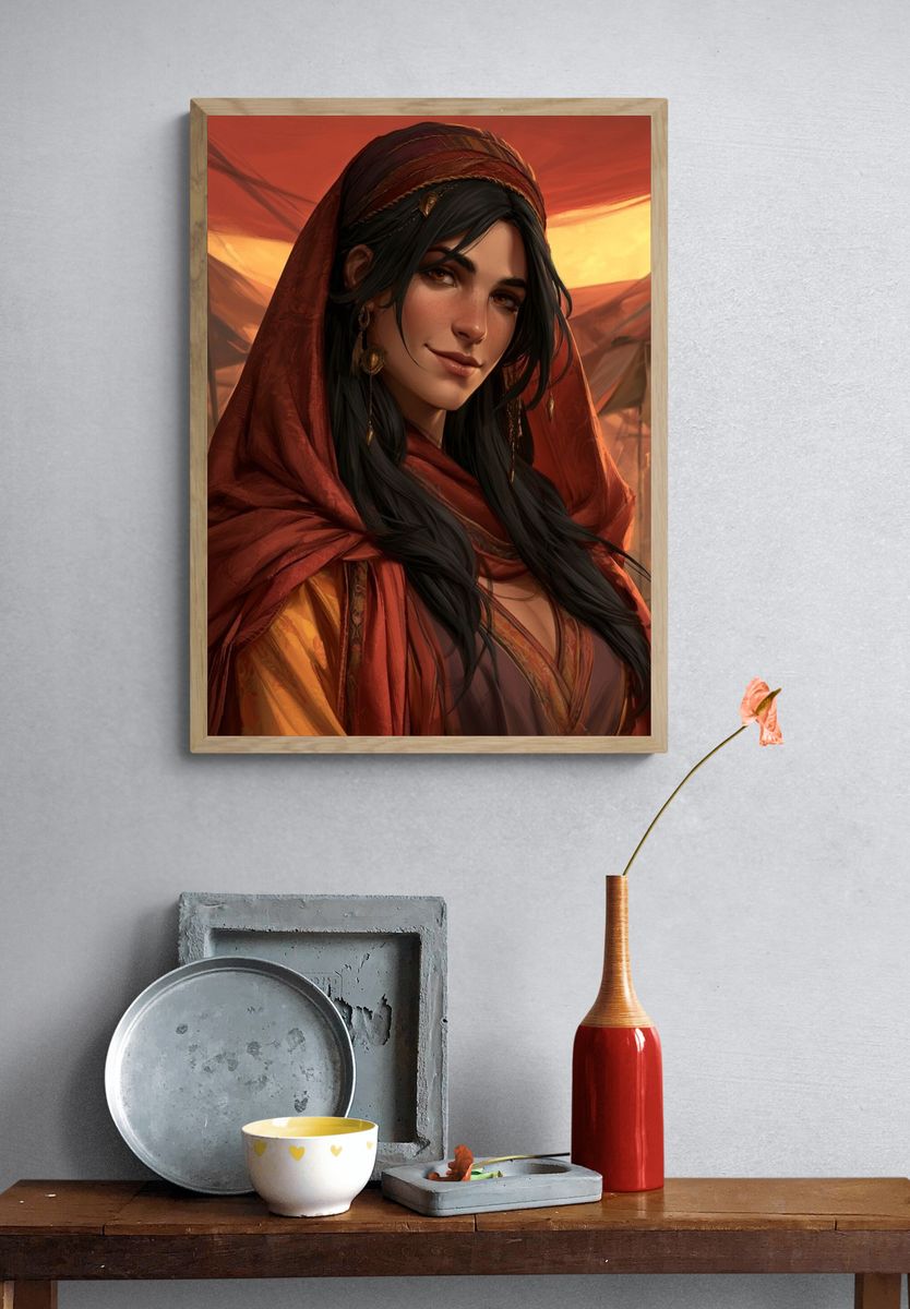 Desert Woman Portrait Print. — room view 3