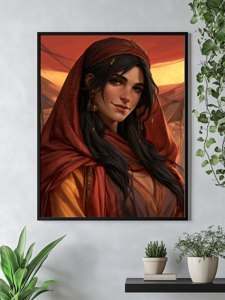 Desert Woman Portrait Print. — room view 4