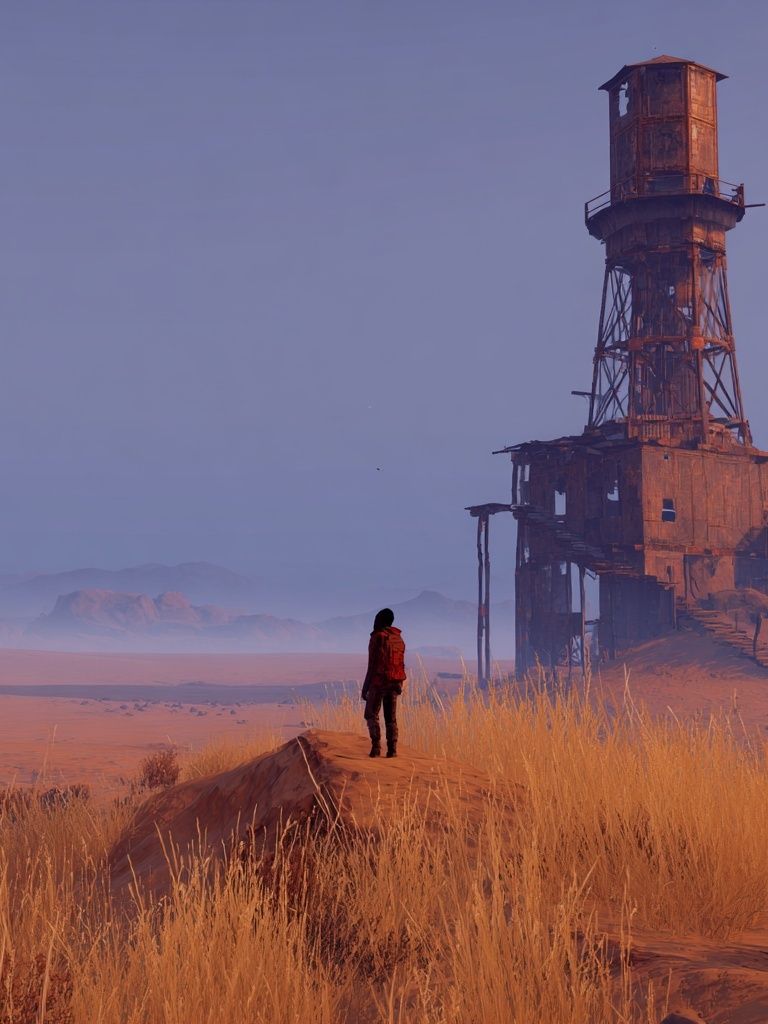 Desert Watchtower — Digital Art Print. poster detail