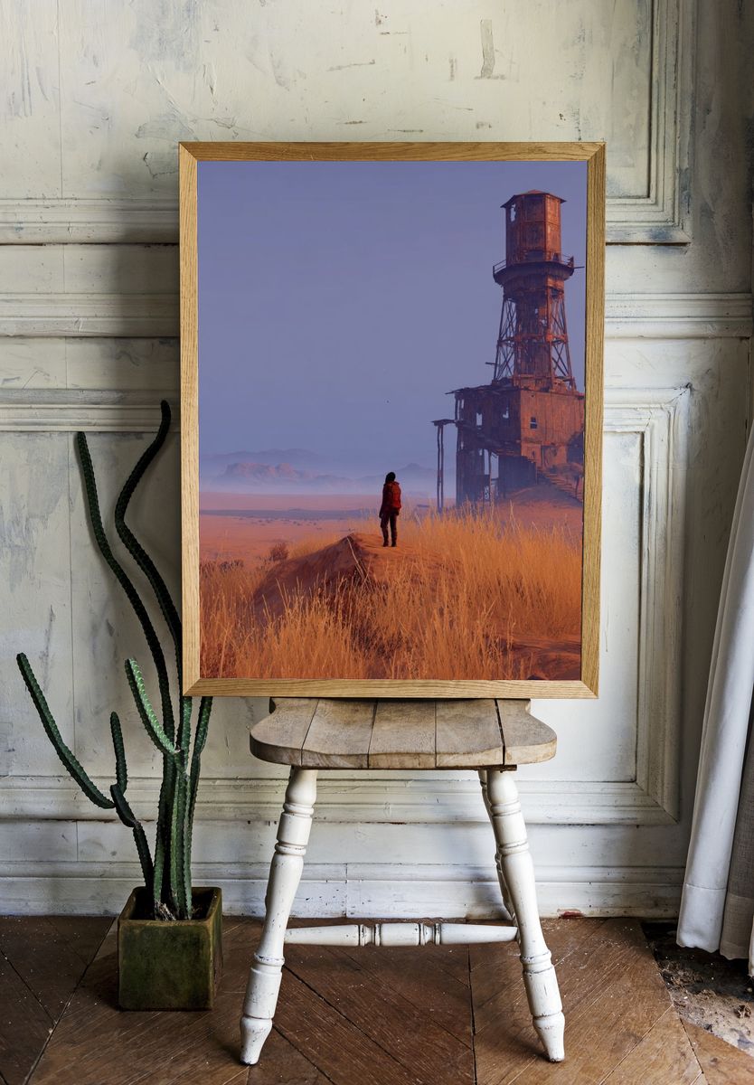 Desert Watchtower — Digital Art Print room preview