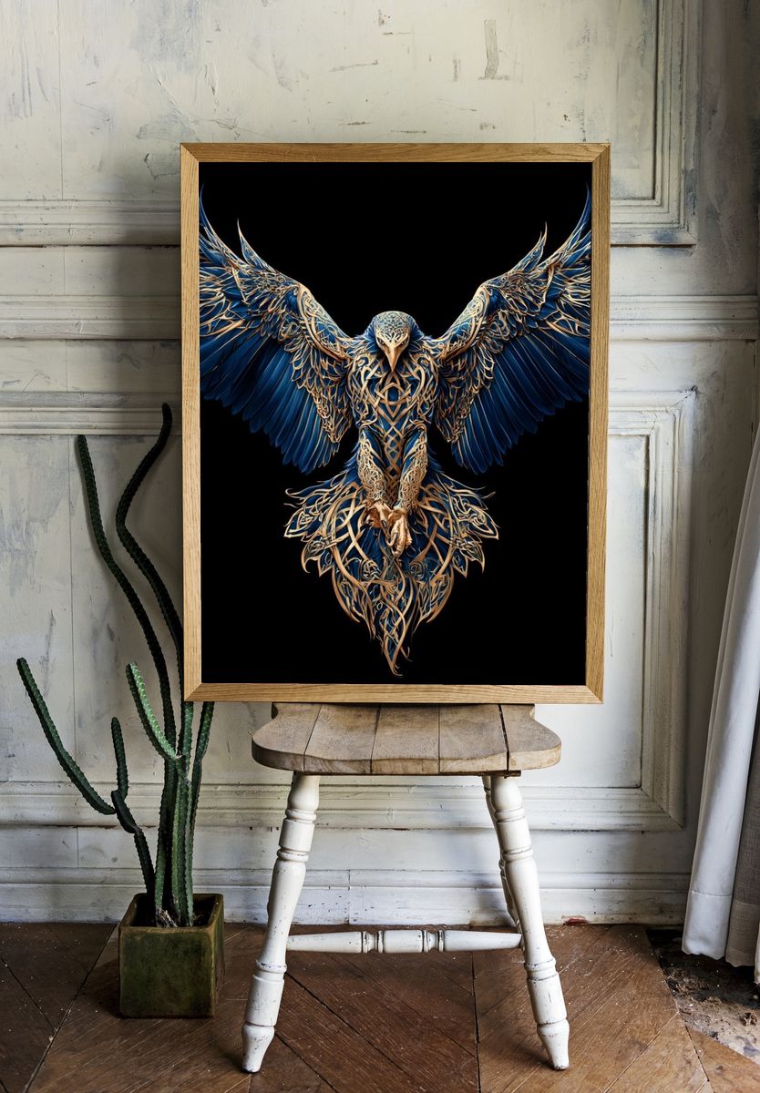 Majestic Eagle Digital Art Poster. room preview