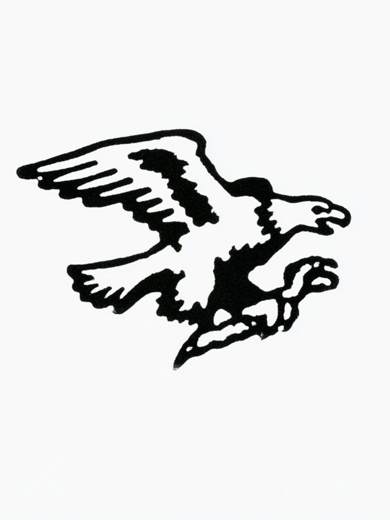 Flying Eagle Line Art Print. poster detail