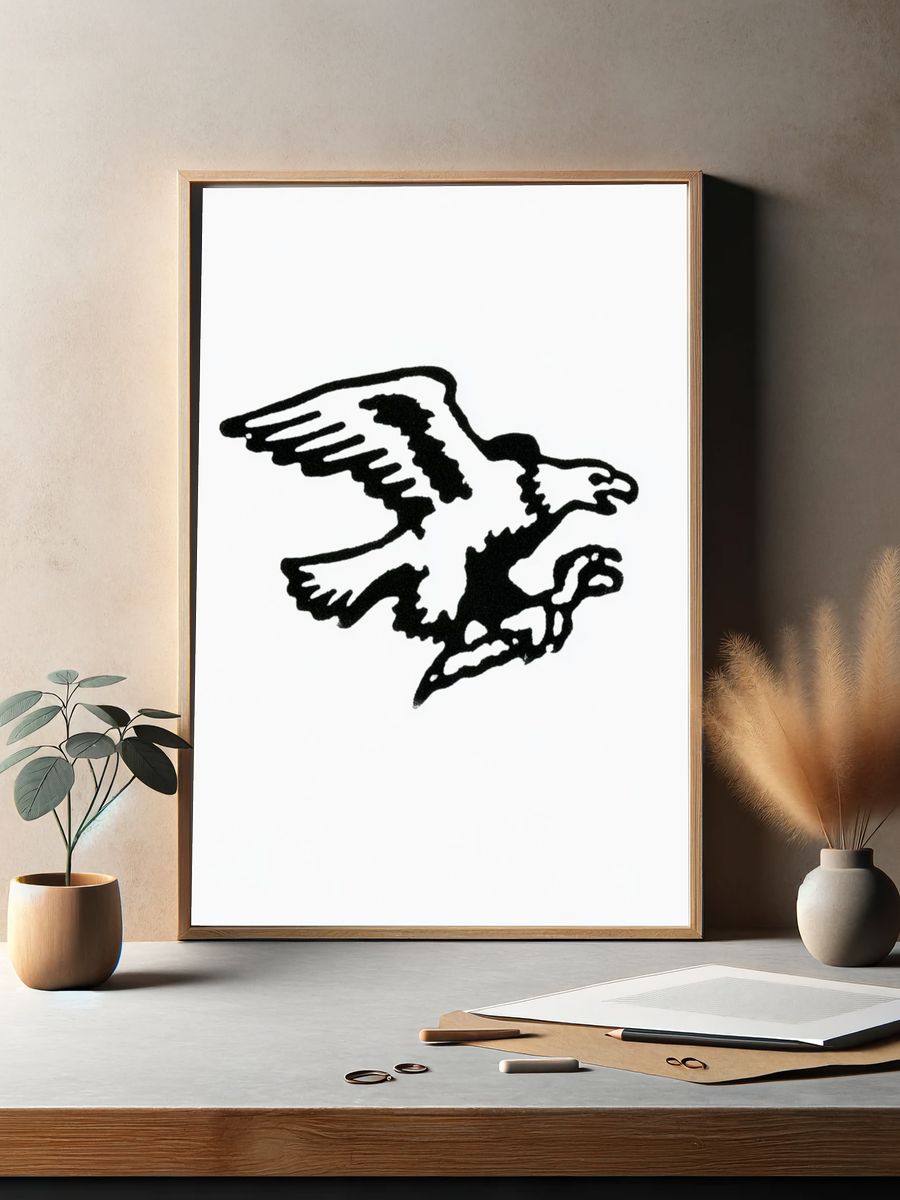 Flying Eagle Line Art Print. — room view 2