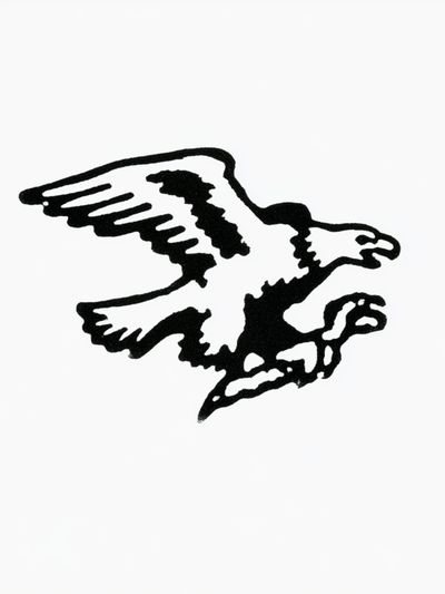 Flying Eagle Line Art Print. poster
