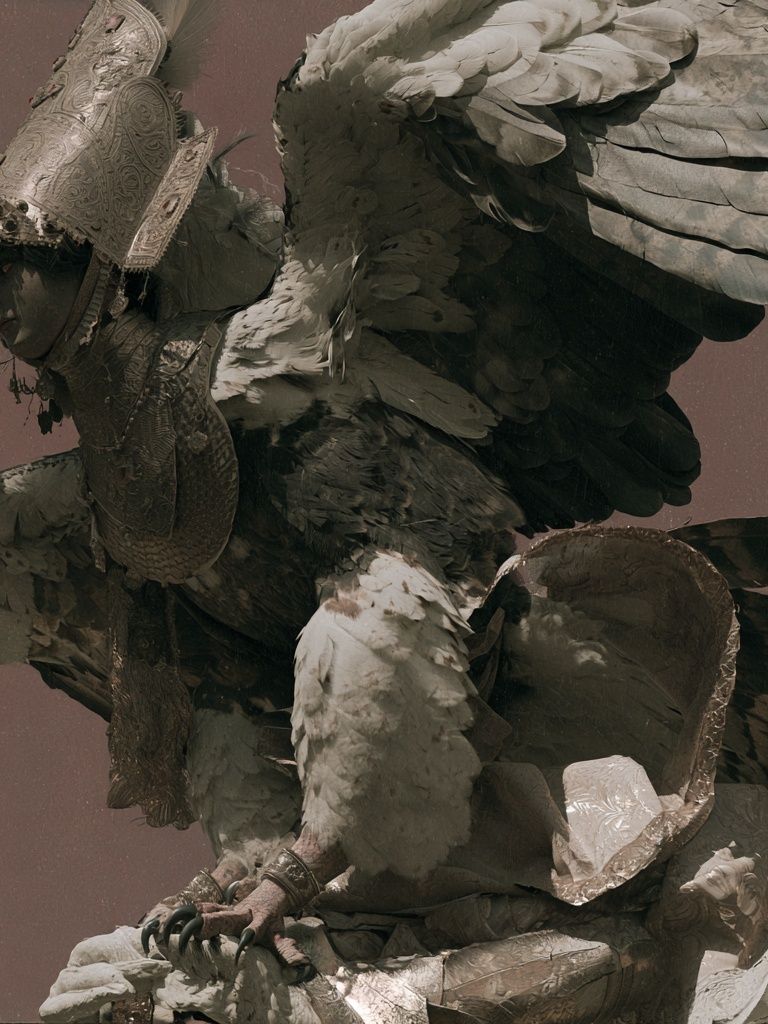 Mythic Eagle Sculpture Print. poster — illustration art