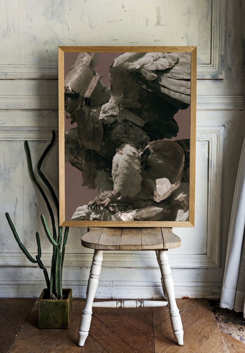 Mythic Eagle Sculpture Print. room preview