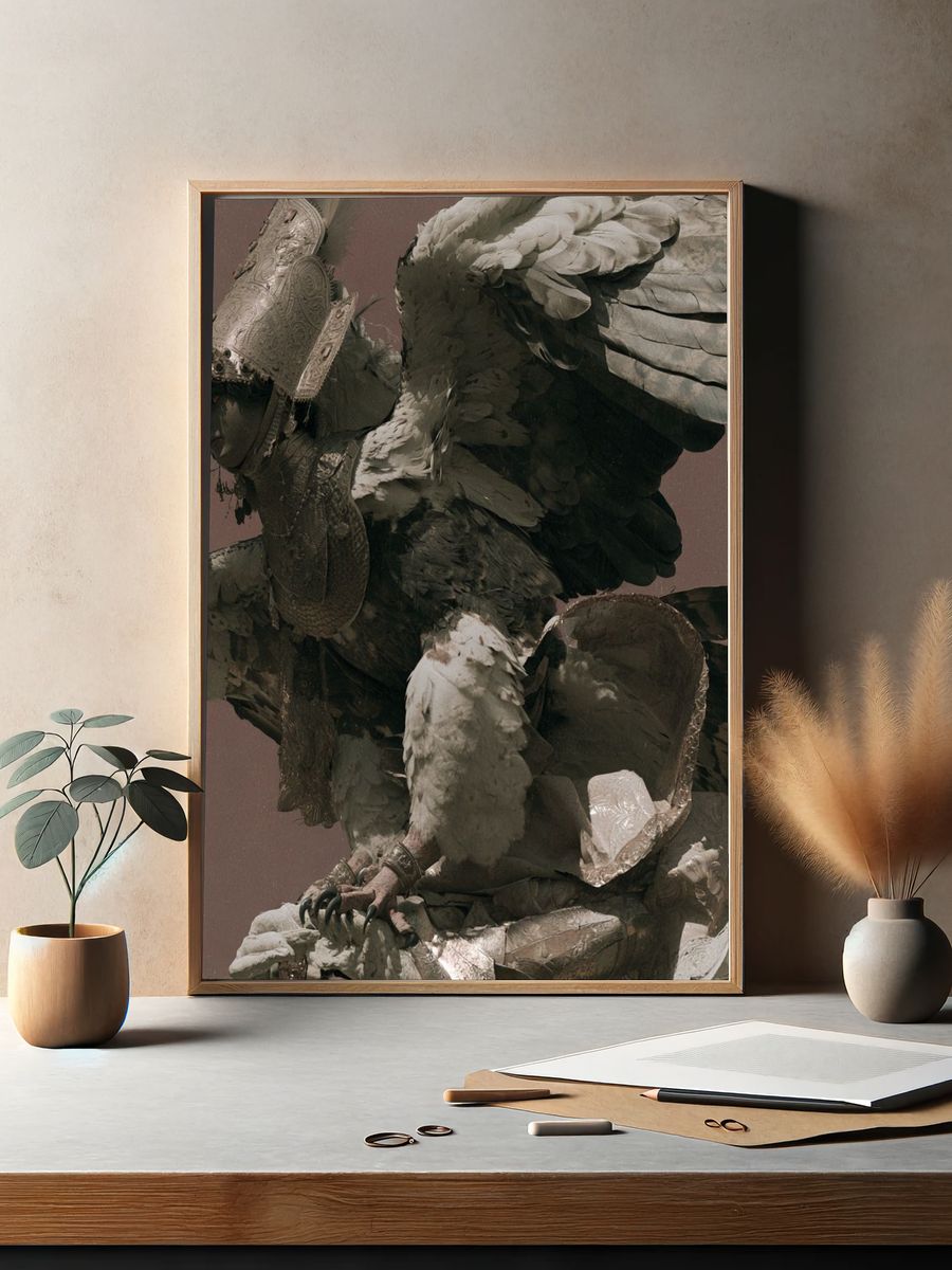 Mythic Eagle Sculpture Print. — room view 2