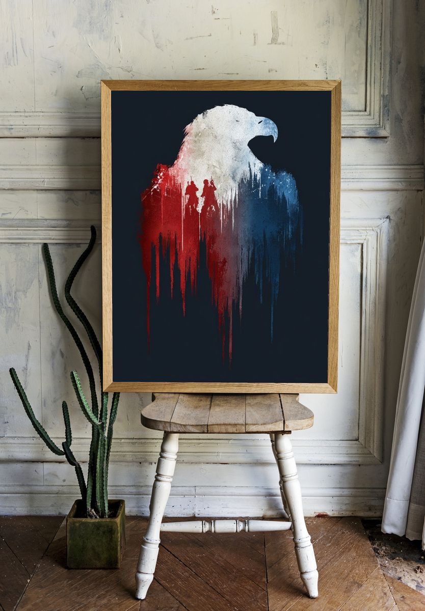 Eagle Silhouette — Vintage Print room preview