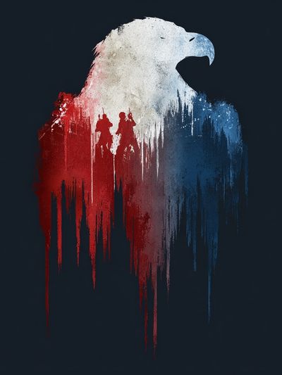 Eagle Silhouette — Vintage Print. poster