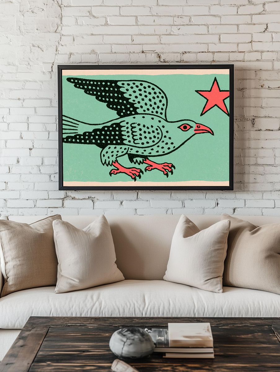Flying Eagle Illustration Poster. — room view 1
