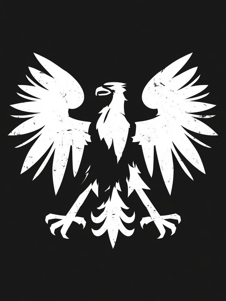 White Eagle Crest Typography Print. poster detail