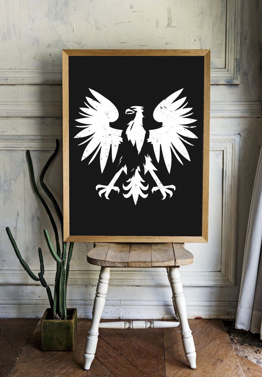 White Eagle Crest Typography Print. — room view 1