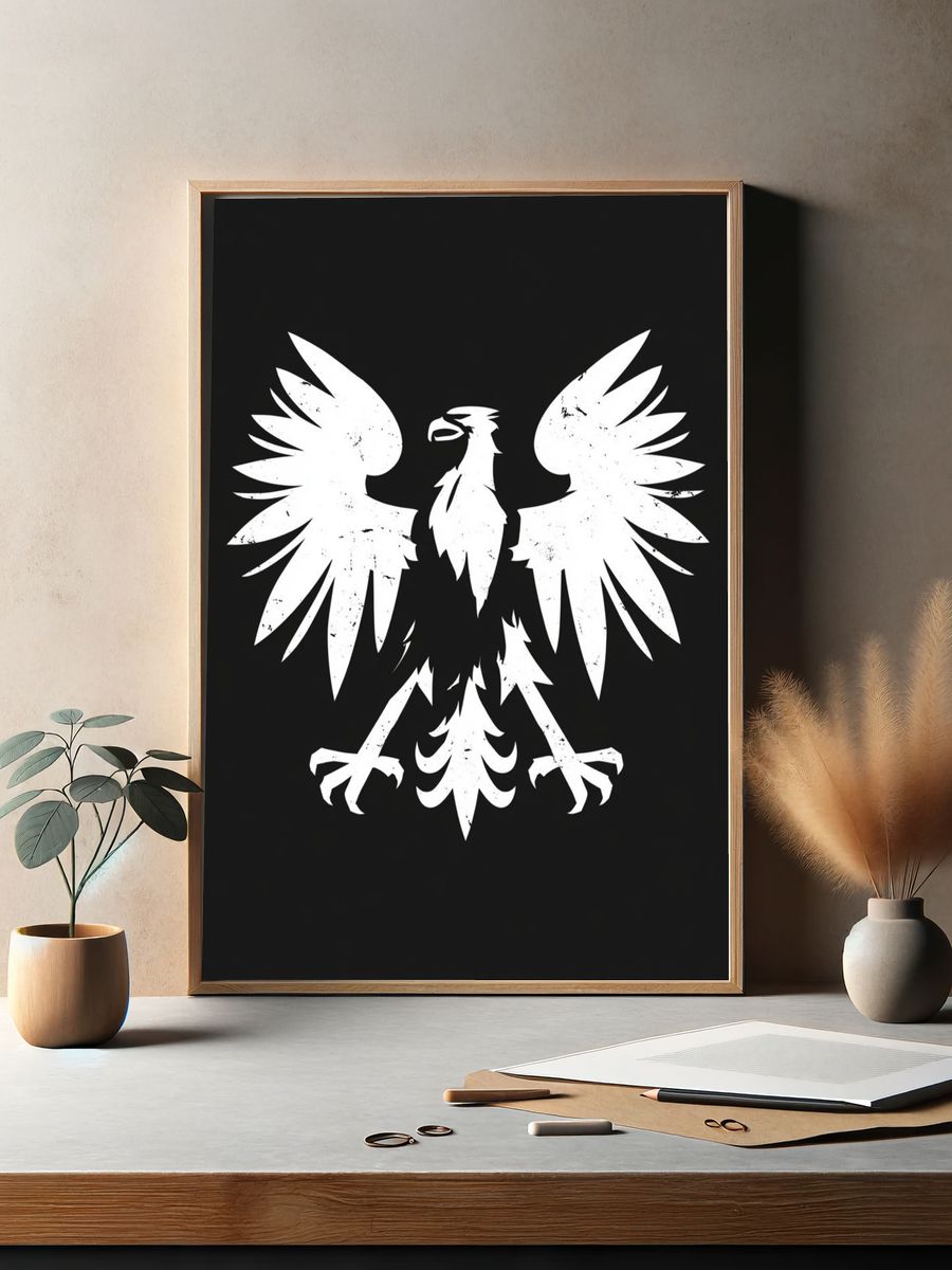 White Eagle Crest Typography Print. — room view 2