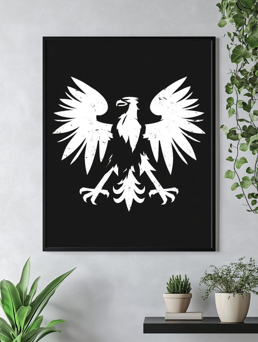 White Eagle Crest Typography Print. — room view 4