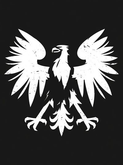 White Eagle Crest Typography Print. poster