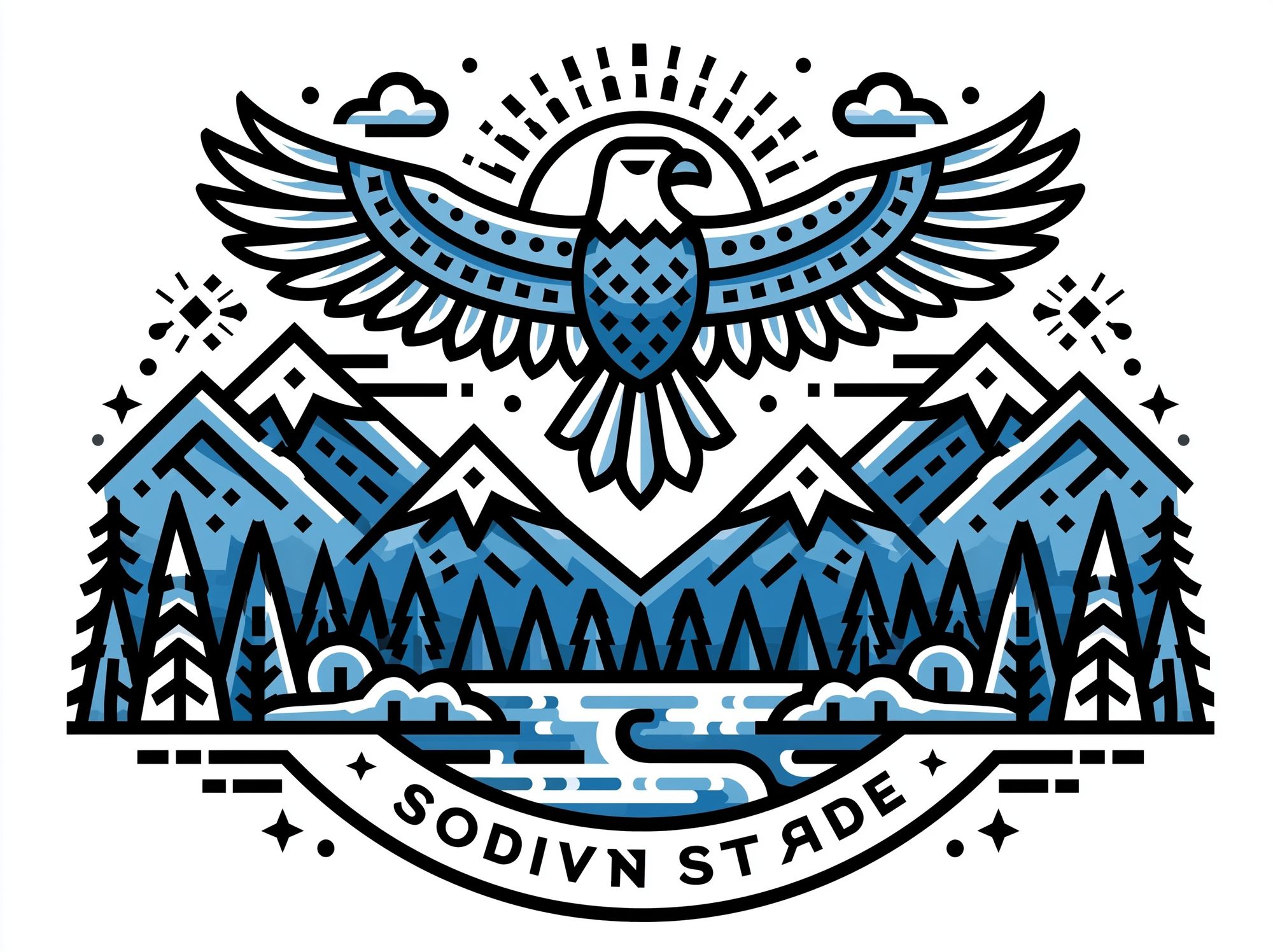 Eagle Mountain Emblem Illustration Poster. poster detail