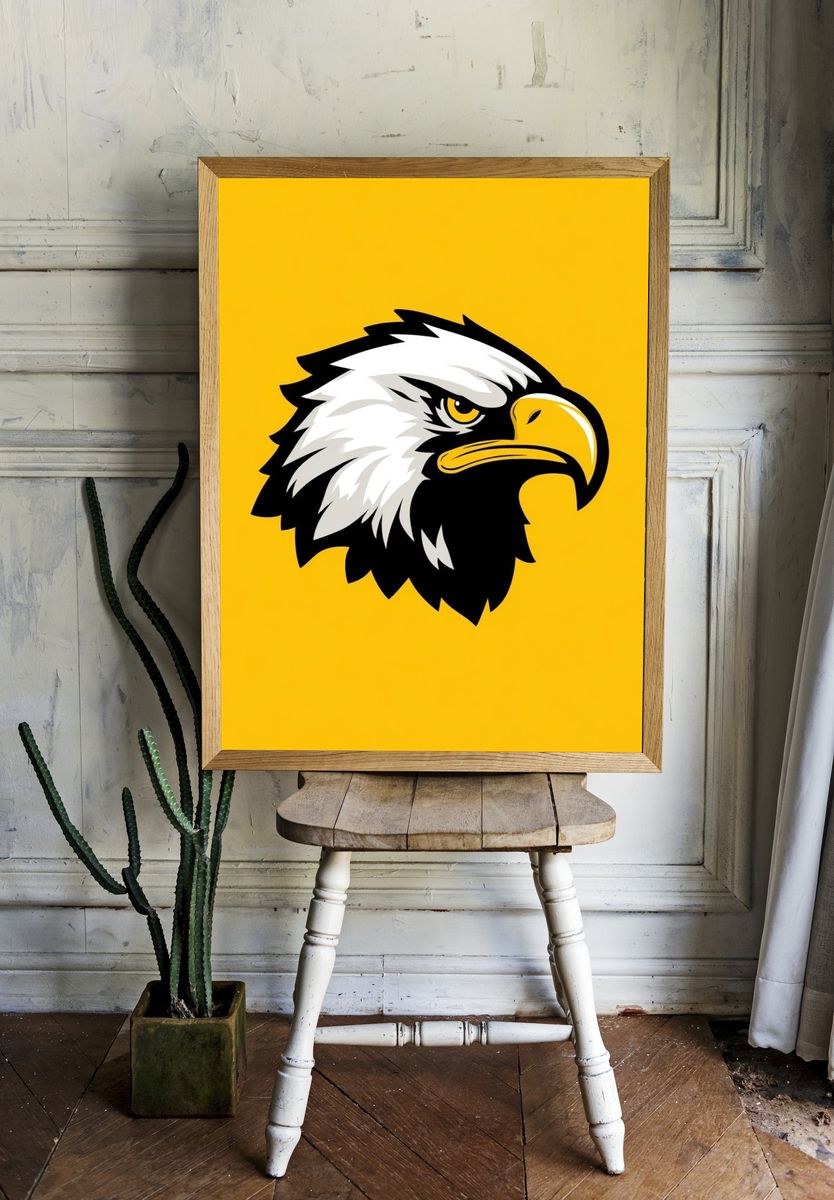 Eagle Head — Illustration Print. room preview