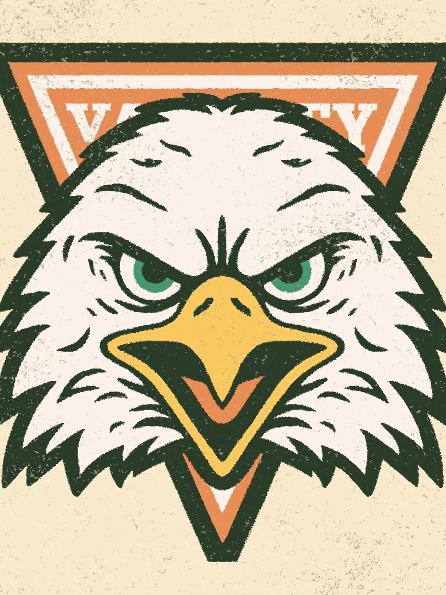 Eagle Mascot Vintage Poster. poster detail