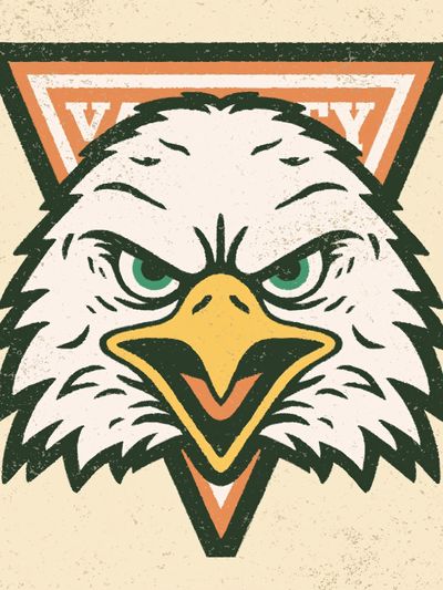 Eagle Mascot Vintage Poster. poster print