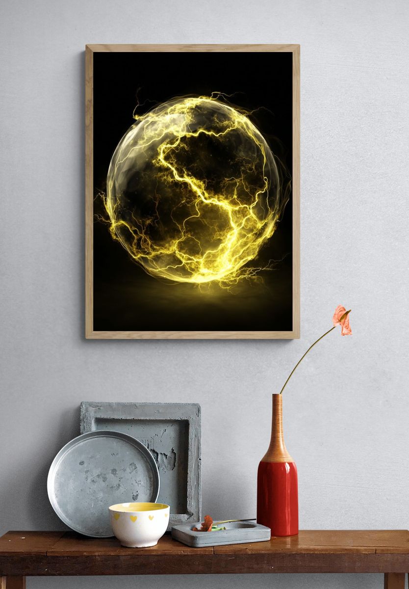 Electric Sphere — Abstract Print. — room view 3