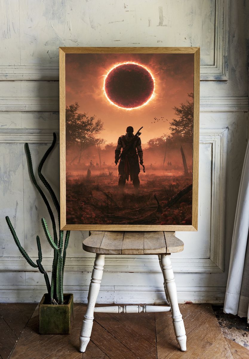 Eclipse Warrior Fantasy Print. — room view 1