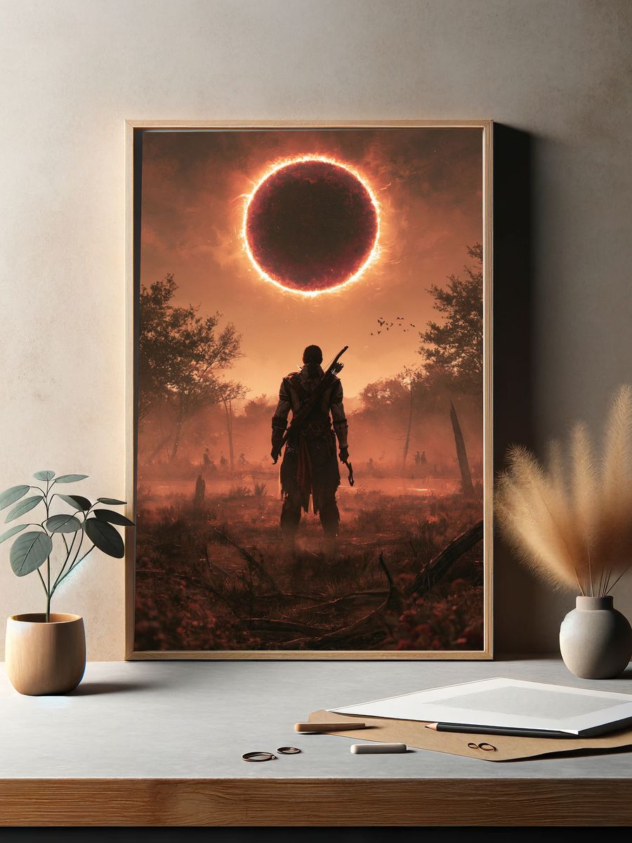 Eclipse Warrior Fantasy Print. — room view 2