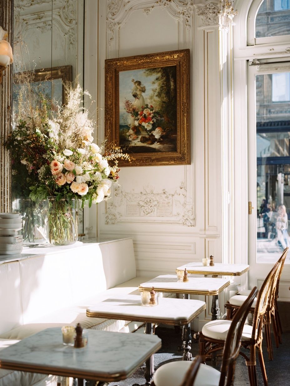 Elegant Café Interior — Fine Art Print. poster — fine-art art