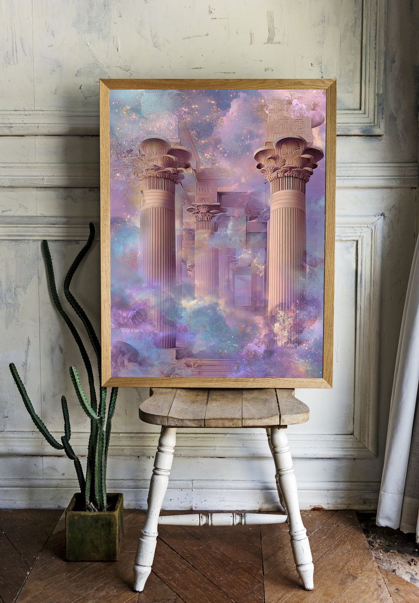 Ethereal Columns — Surrealism Print room preview