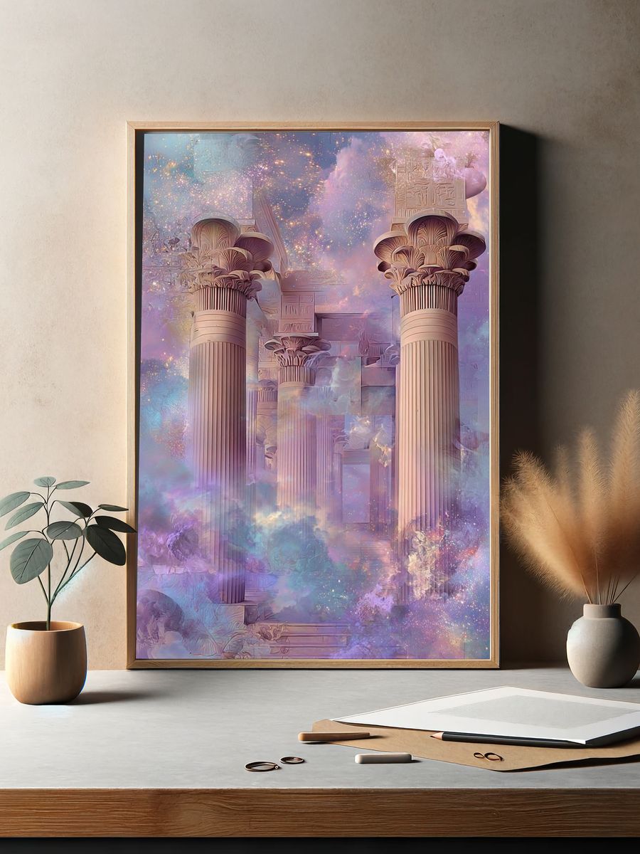 Ethereal Columns — Surrealism Print. — room view 2