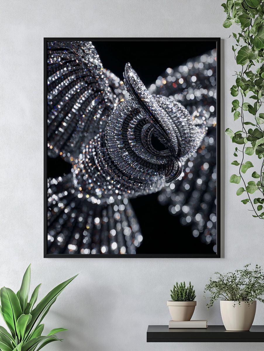 Elegant Crystal Chandelier — Fine Art Print. — room view 4