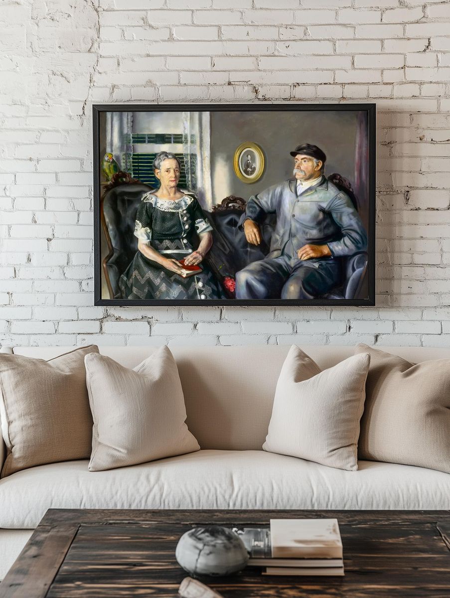 Elderly Couple Portrait — Fine Art Print room preview