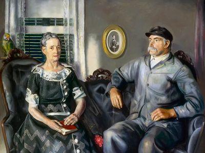 Elderly Couple Portrait — Fine Art Print. poster