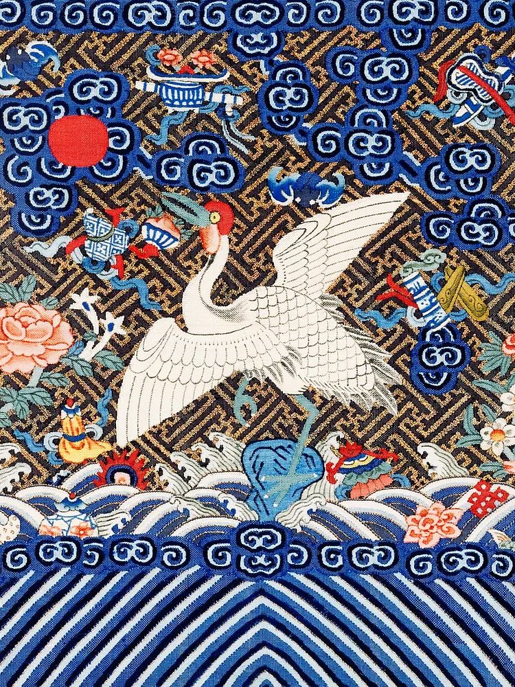 Elegant Crane and Floral Design Poster. poster detail