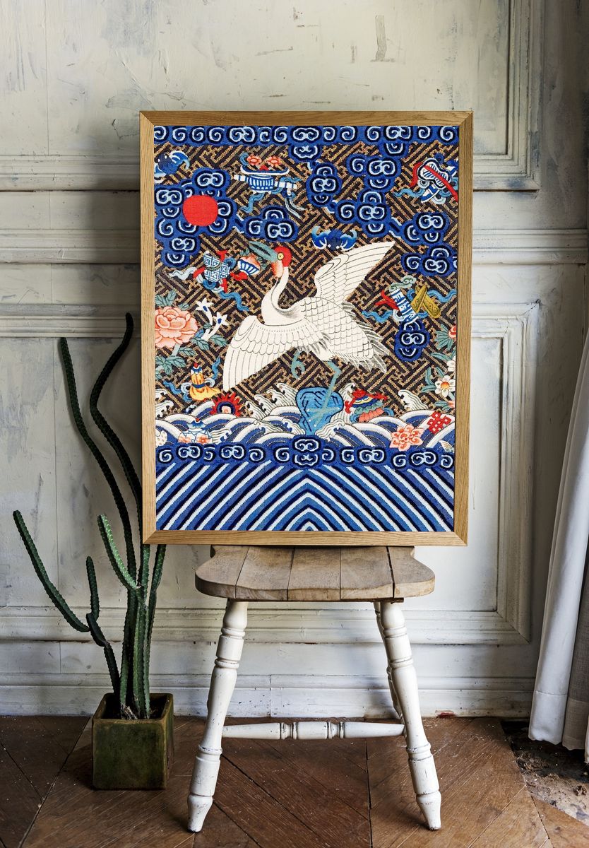 Elegant Crane and Floral Design Poster room preview