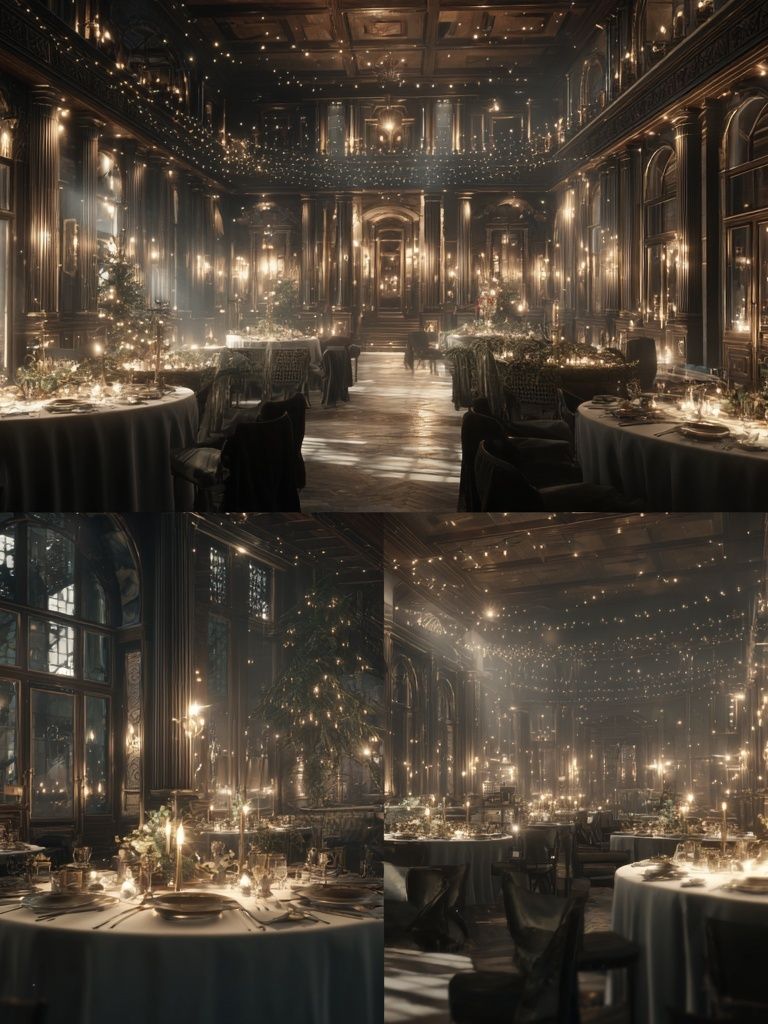 Elegant Dining Hall — Fine Art Print. poster — fine-art art