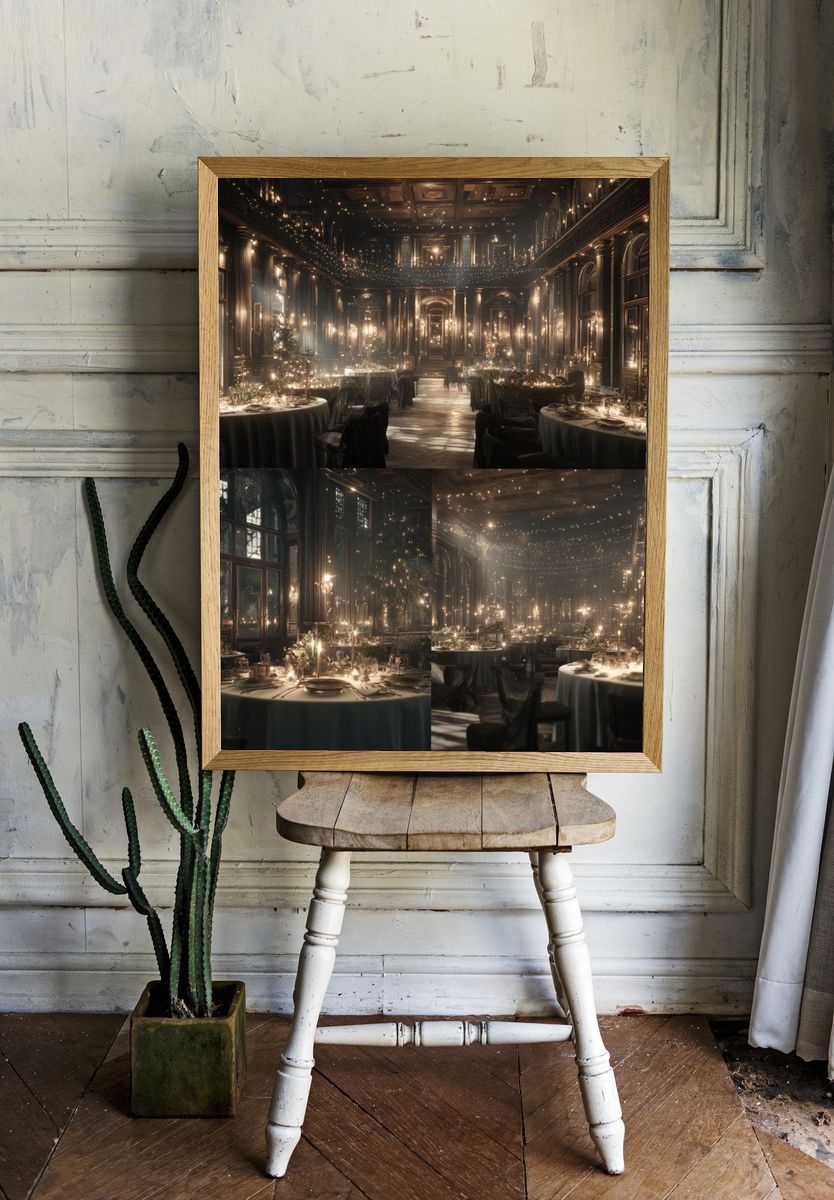 Elegant Dining Hall — Fine Art Print room preview