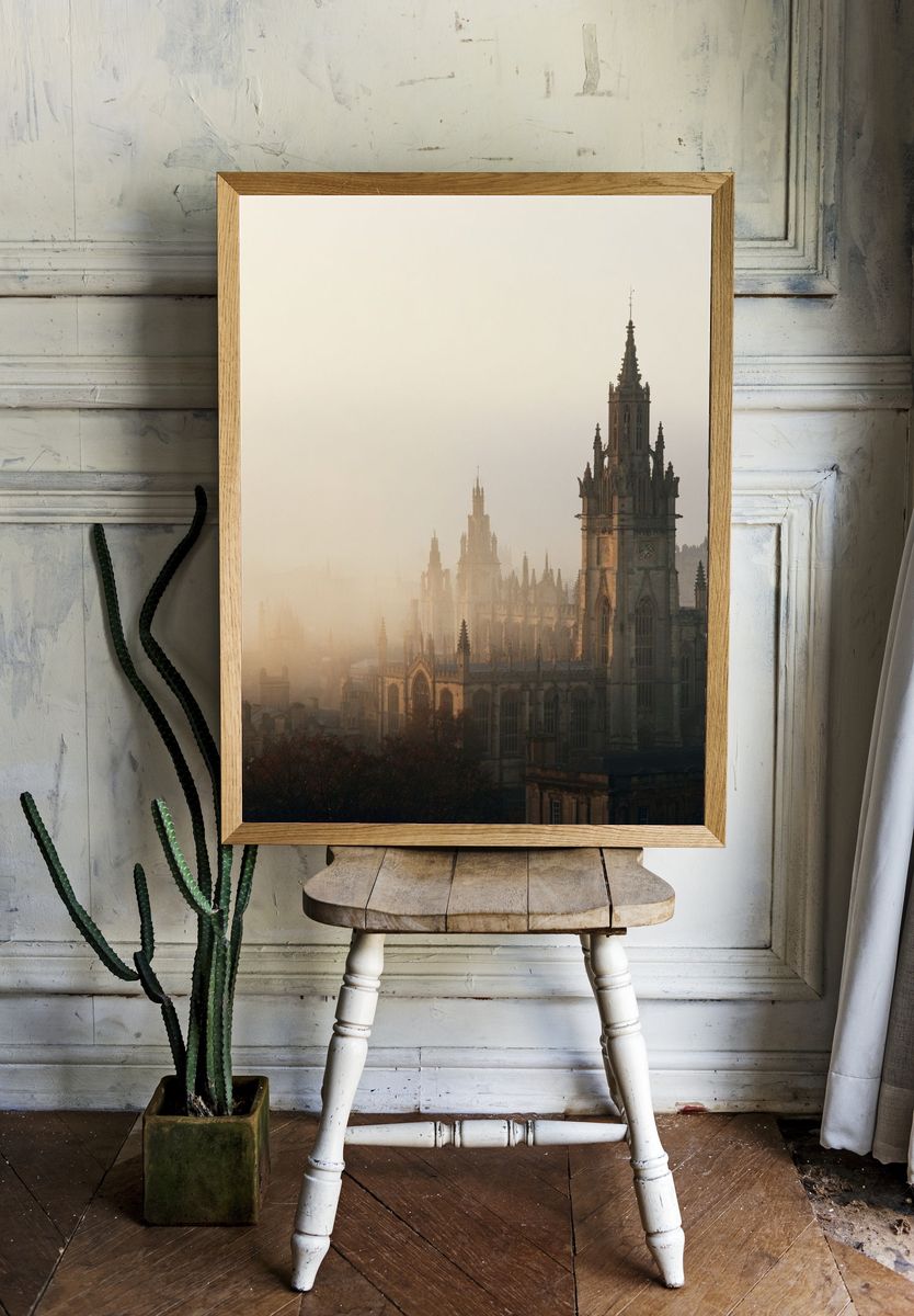 Edinburgh Gothic Skyline Photography Poster. — room view 1