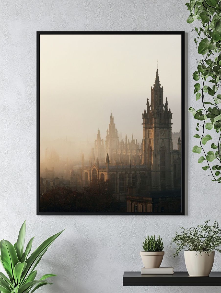 Edinburgh Gothic Skyline Photography Poster. — room view 4