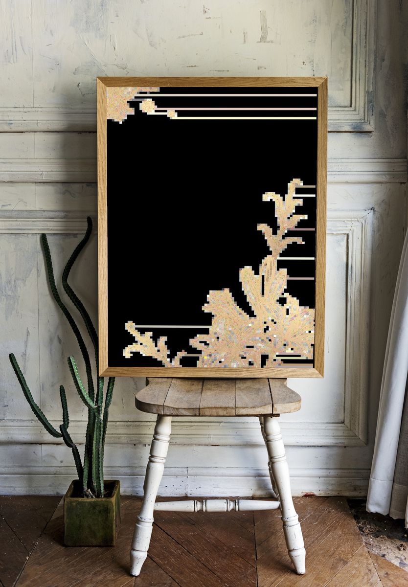 Elegant Floral Line Art Poster room preview