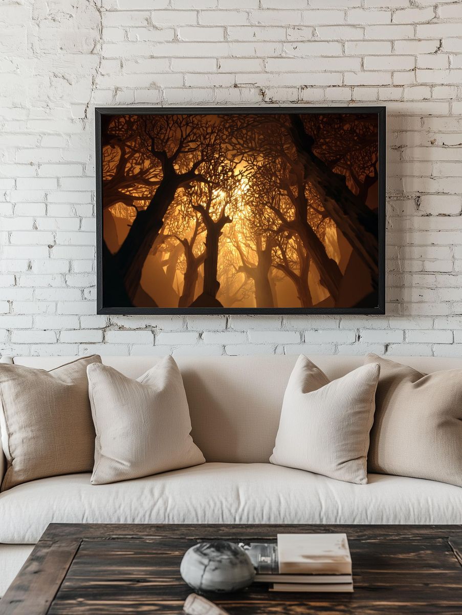 Ethereal Forest Light — Nature Print. — room view 1