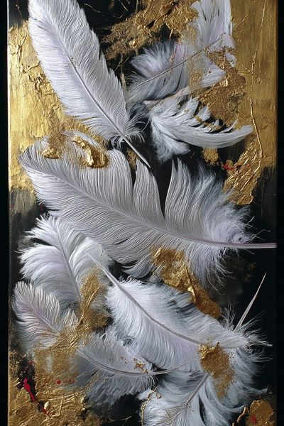 Elegant Feathers — Abstract Print. poster print