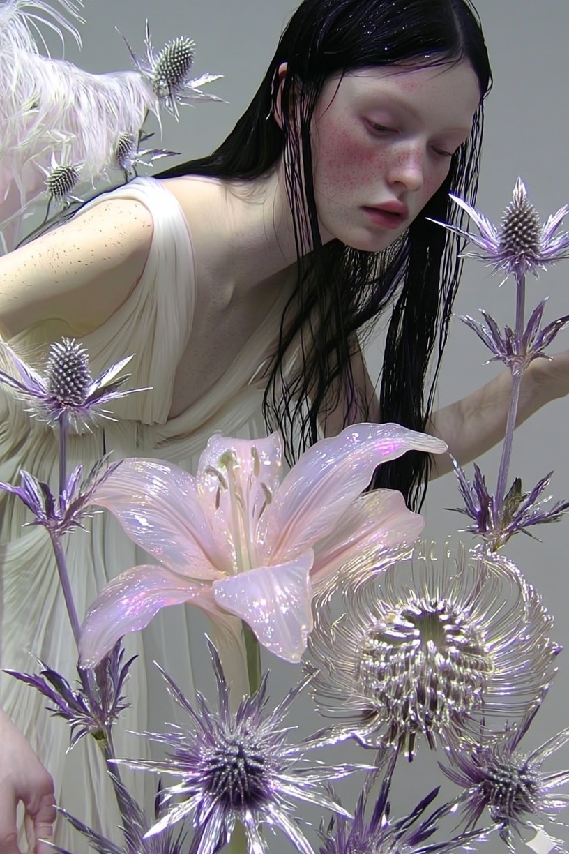 Ethereal Floral Portrait — Fine Art Print. poster — fine-art art