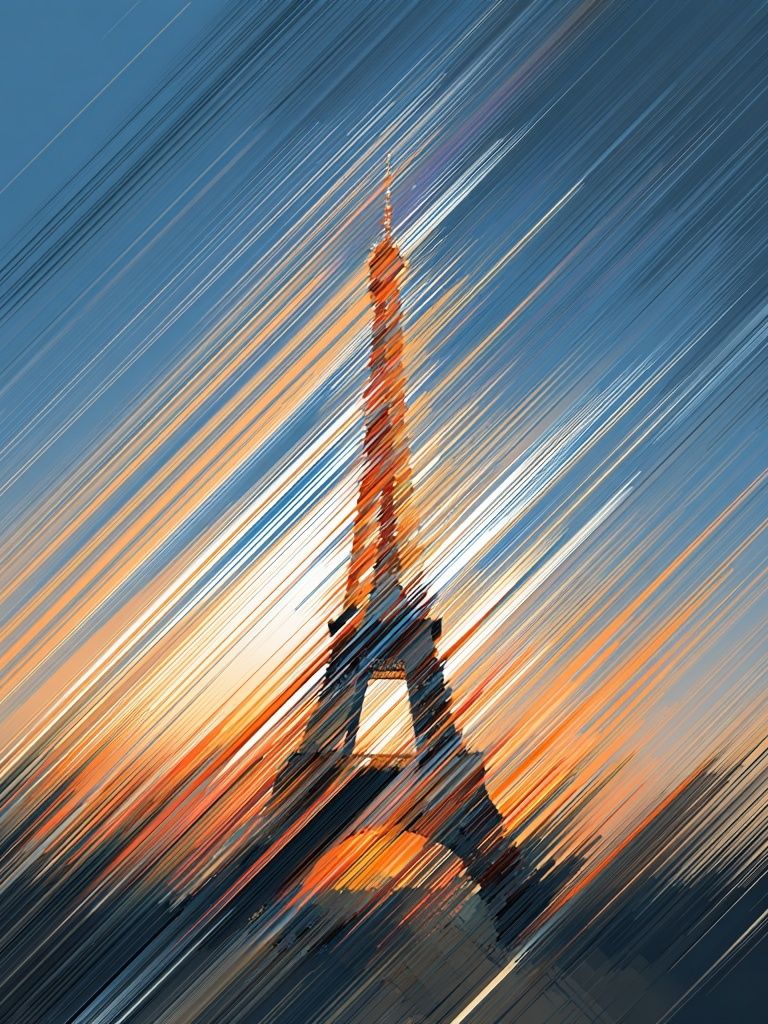 Eiffel Tower Sunset Abstract Poster. poster detail