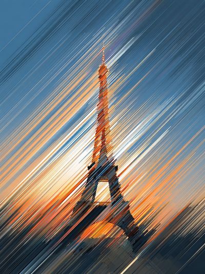 Eiffel Tower Sunset Abstract Poster. poster print