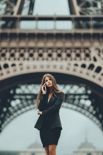 Eiffel Tower Fashion Portrait Poster. poster