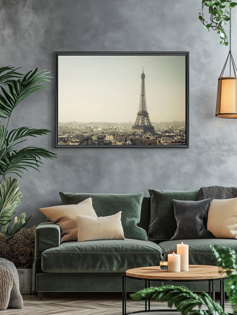 Eiffel Tower Vintage Print. — room view 4