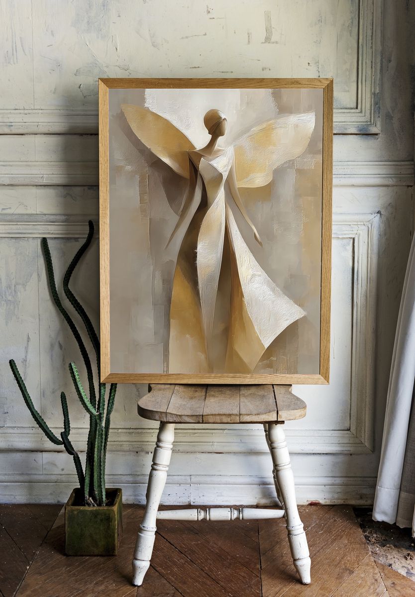 Elegant Figure with Wings — Fine Art Print room preview