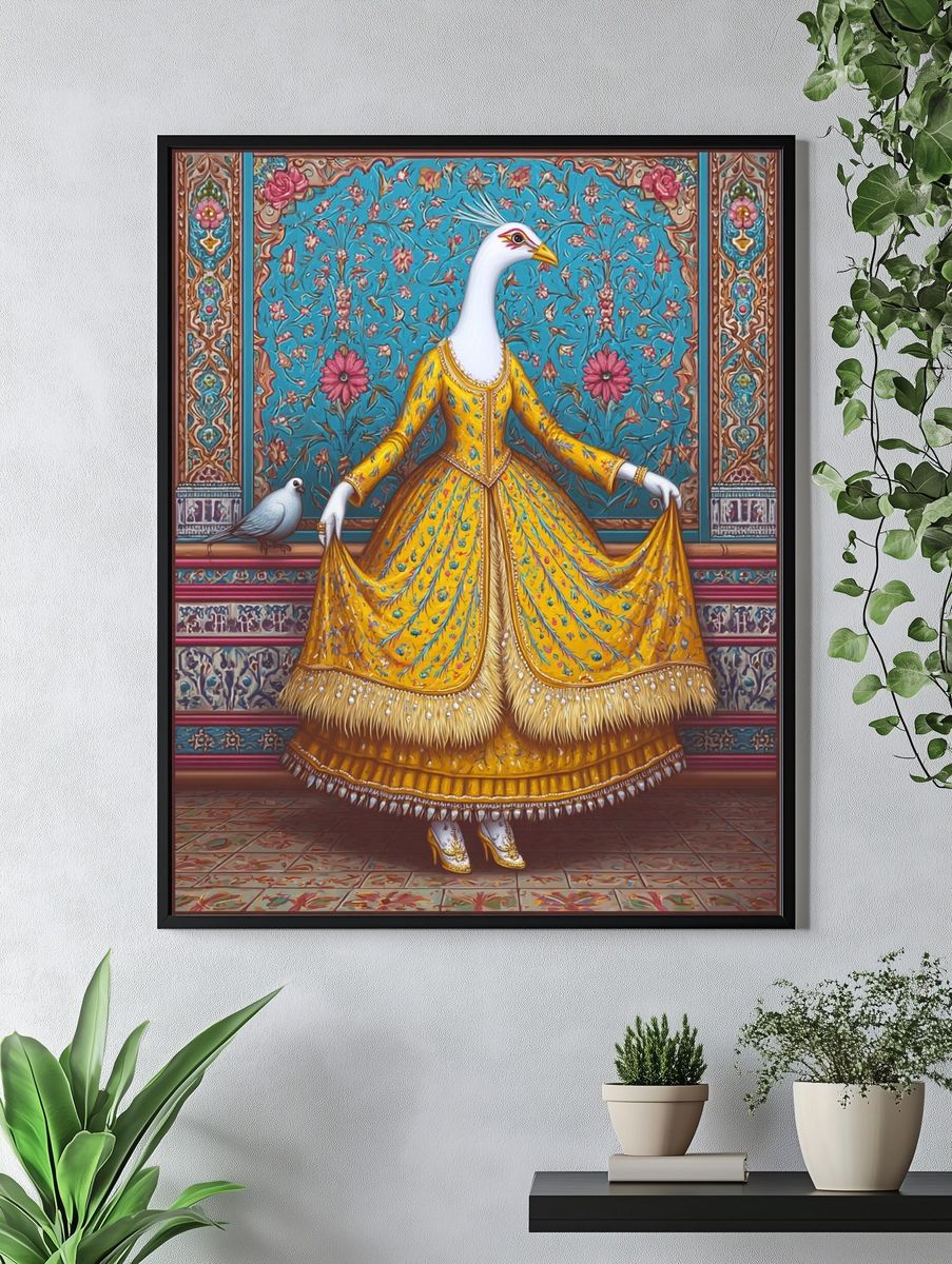 Elegant Goose in Traditional Dress — Illustration Print. — room view 4
